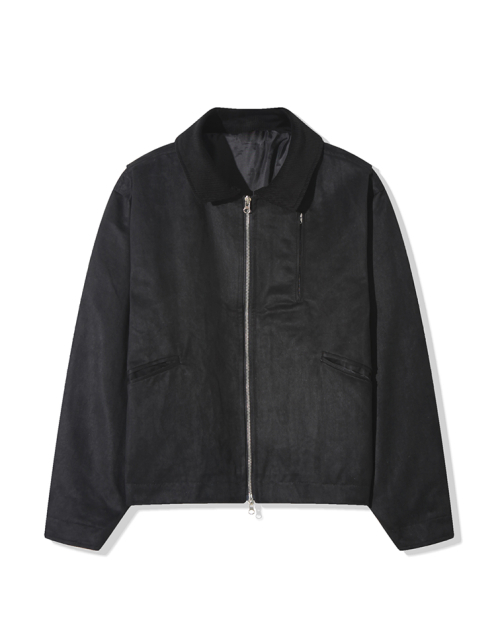 corduroy zipup jacket _ black