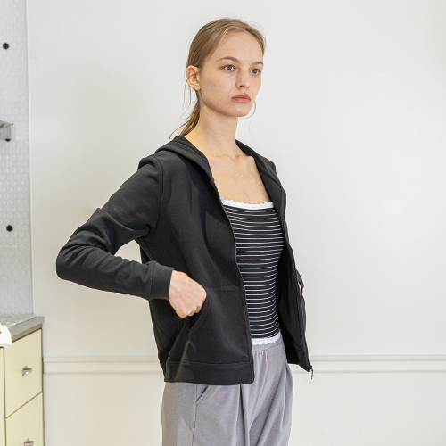 MJ_Zipper hoodie home jacket_BLACK