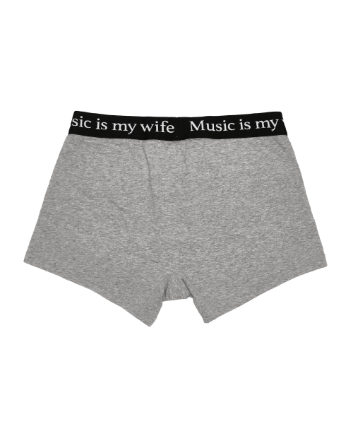 Music is my wife UNDERWEAR Boxer Brief - Gray Blackband