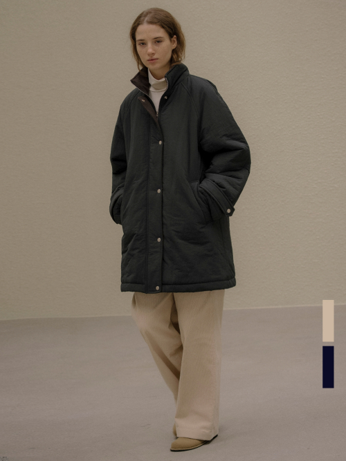 High-neck half puffer jacket [KNFW05JP05]_[2color]