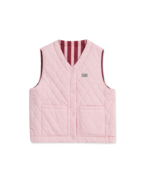 Fluffy Croissant Reversible Vest (Strawberry)
