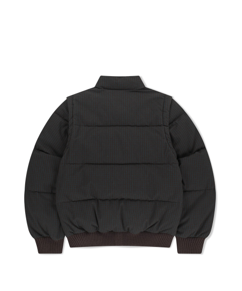 Flannel 2Way Down Jacket Brown