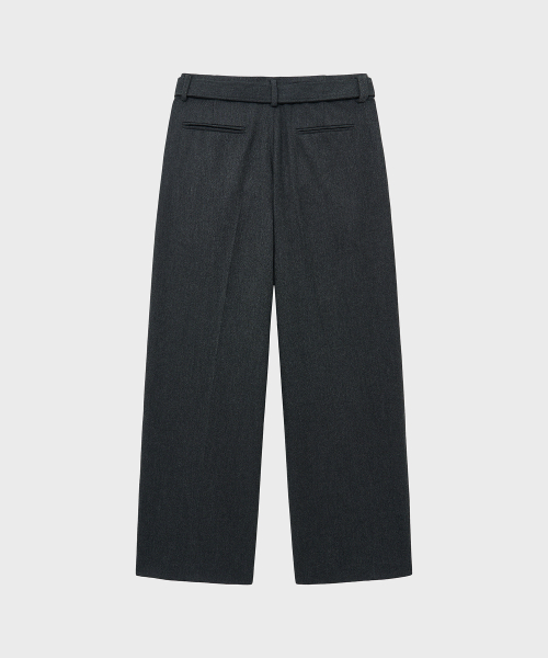 Широкие брюки с поясом и карманами (Grey)