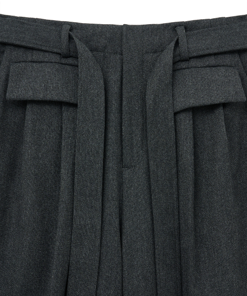 Широкие брюки с поясом и карманами (Grey)