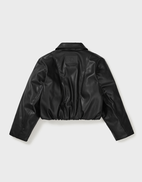 [MMW] LEATHER BOMBER DOWN JACKET (BLACK)
