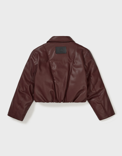 [MMW] LEATHER BOMBER DOWN JACKET (BURGUNDY)