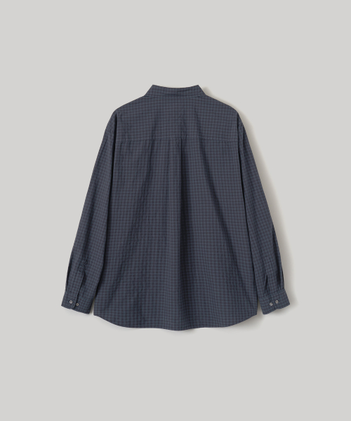 Bold Garment Gingham Check Shirt (Smoky indigo)