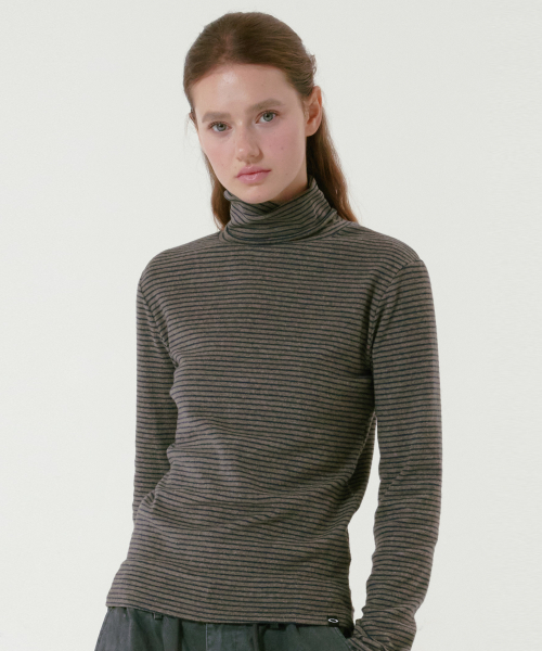 Водолазка в полоску NOI1761 (Charcoal)