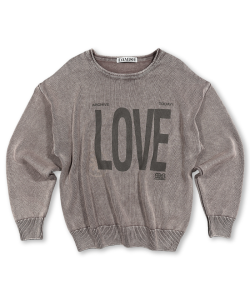 Love Print гарментдай ролнек свитер Sand Beige