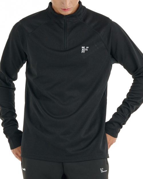 Men’s Half Zip-Up Long Sleeve Black