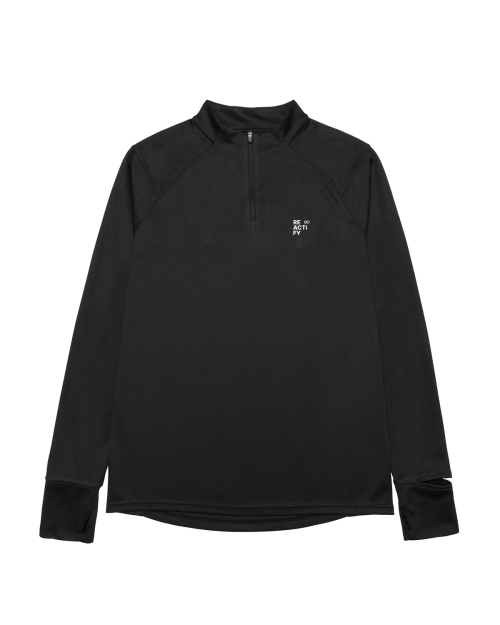 Men’s Half Zip-Up Long Sleeve Black