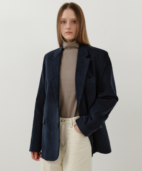 [Atelier Edition] вельветовый tailored блейзер-куртка — Navy (W25-OT12)