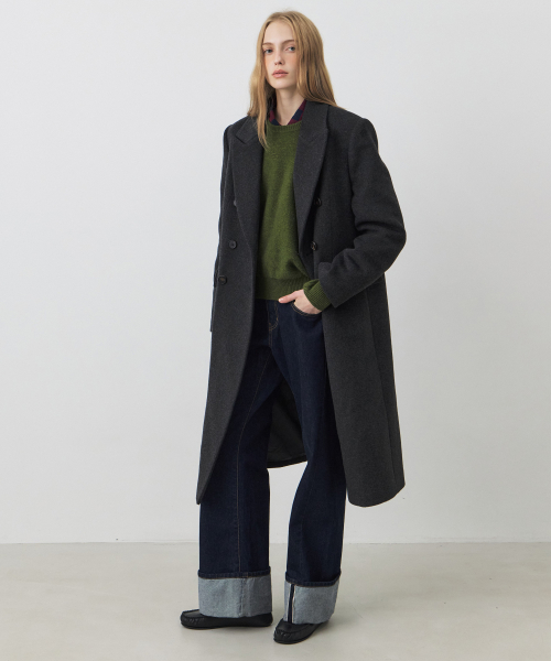 Длинное пальто из шерсти и кашемира, 3 COLORS