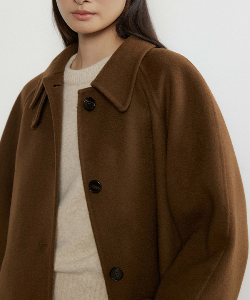handmade wool half coat-brown