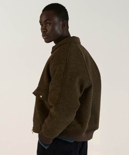 Heritage Wool Zip-Up Jumper 26(Brown)