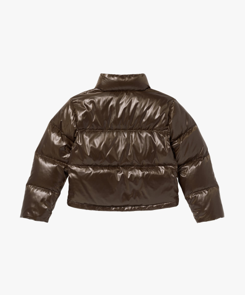 WS CROPPED PUFFER DOWN JACKET-DARK BROWN