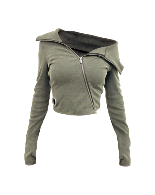 Асимметричный топ на молнии (Washed Khaki)