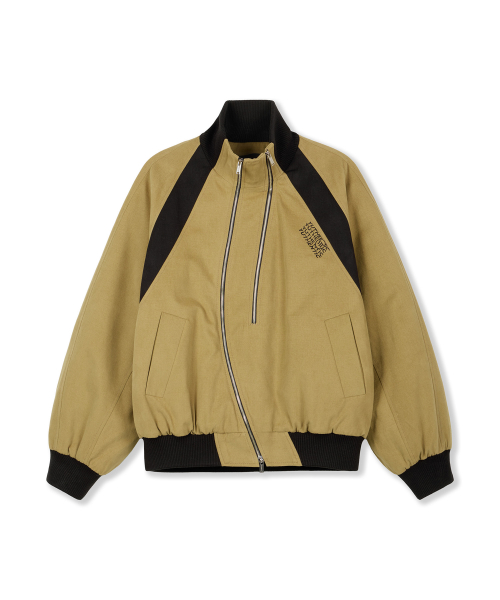 Диагональный мульти-зип бомбер Dark Beige AW5AM66396