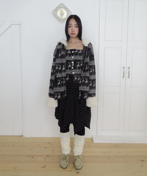 Nordic Fur Hoodie, Black