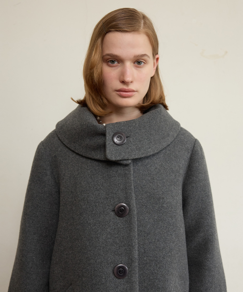 Sailor Collar Overfit Coat, Grey