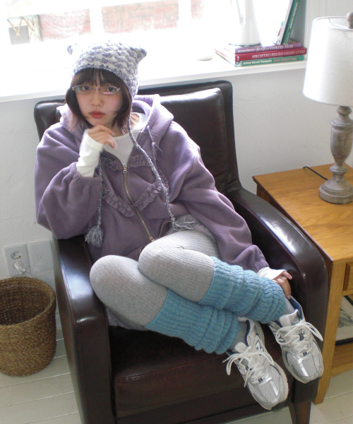 Frill Heart Hoodie, Violet