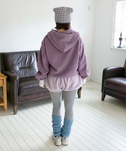 Frill Heart Hoodie, Violet