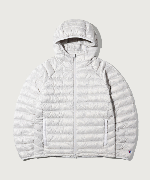 Легкий пуховик с капюшоном Light Grey
