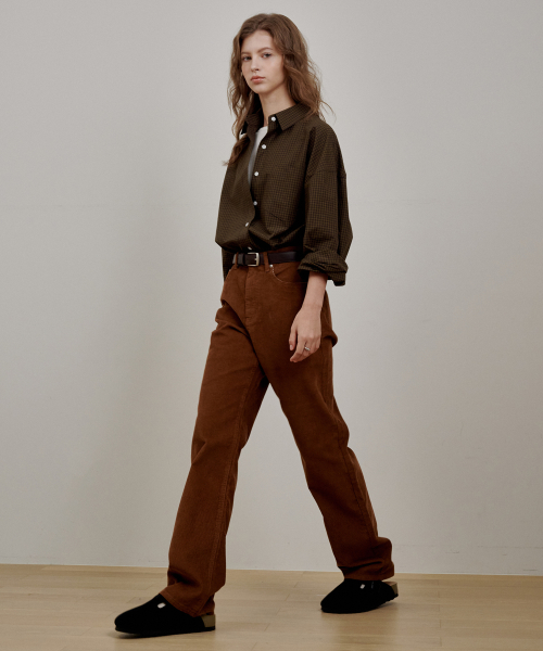 Straight Corduroy Pants Brown