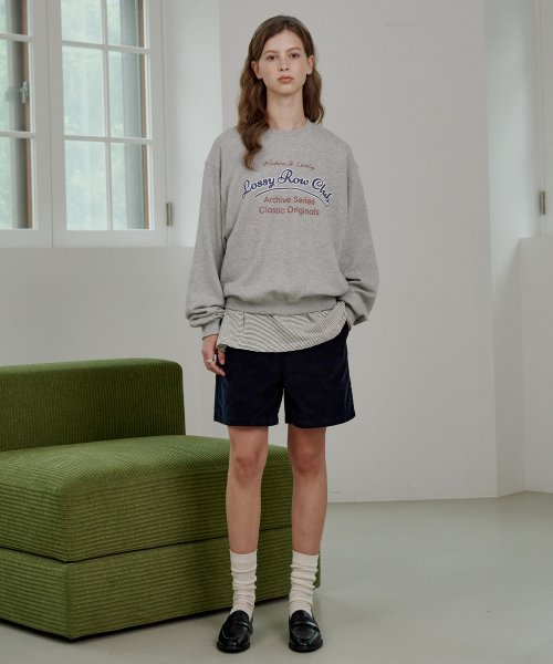 Soft Corduroy Half Pants Dark Navy