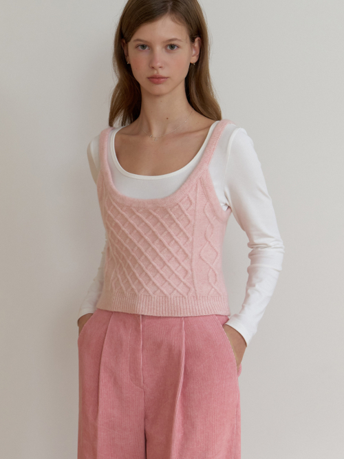 Violet knit sleeveless (pink)