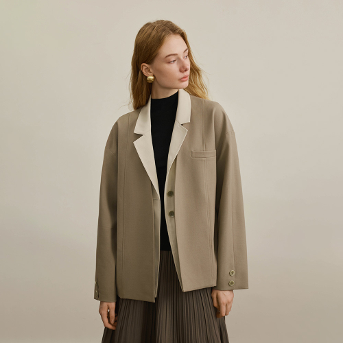 YY_Style belt fake two-piece jacket