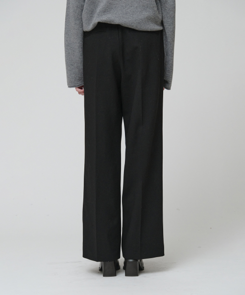 [ESSENTIEL] ARCH Minimal Wool-Blend Semi-Wide Pants_черный