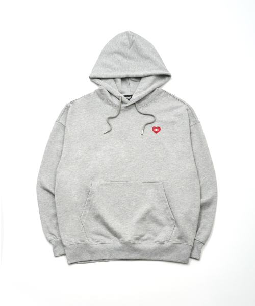 HEART SYMBOL HOODIE MELANGE серый