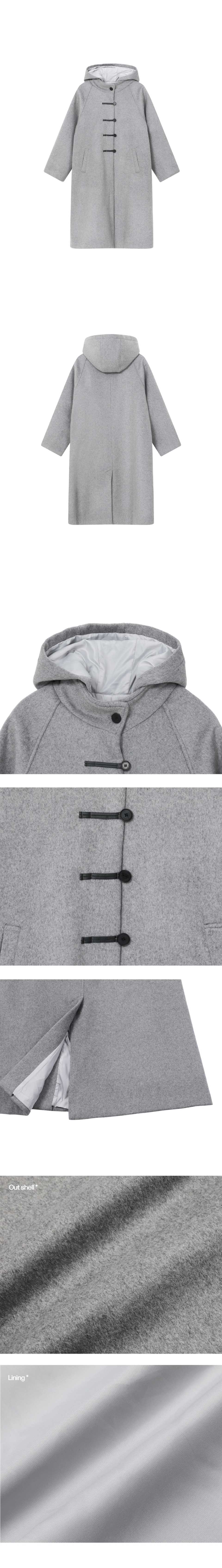 ジャケット・アウター misekiseoul Hoodie long duffle Coat GREY Duffle hoodie short coat GREY | 미세키서울