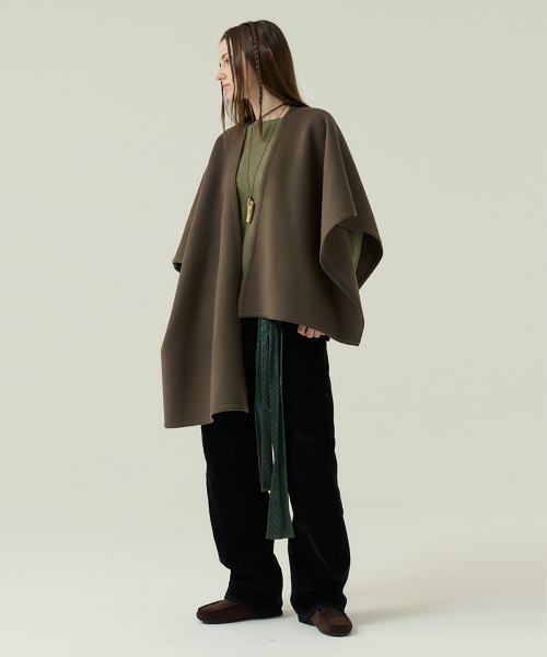 Cape Scarf шерсть реверсивный Brown 0169