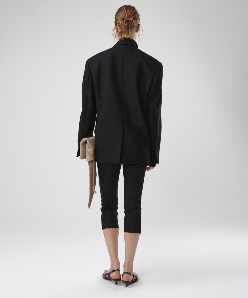 WOOL TWILL OVERSIZED SINGLE BREASTED JACKET (черный)