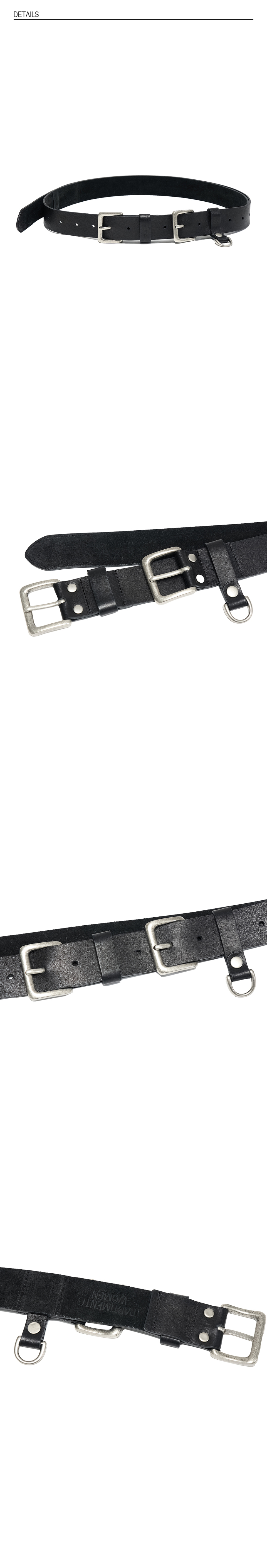 MUSINSA | PARTIMENTO WOMEN Leather Extra Long Belt_Black