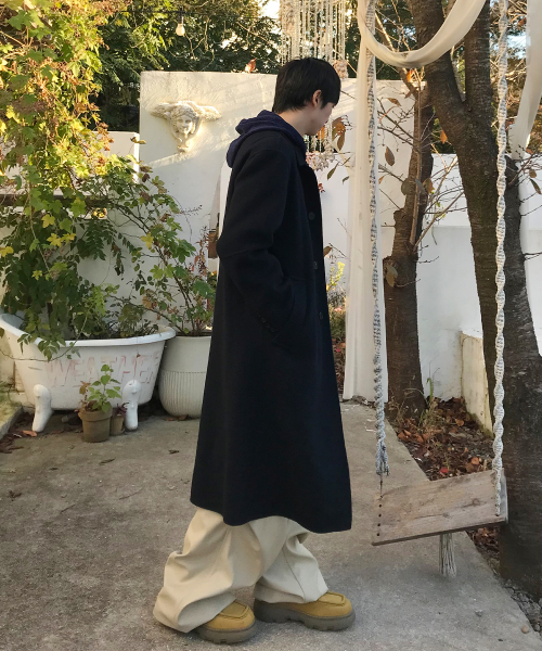 Пальто мак ручной работы из кашемира_Dark Navy