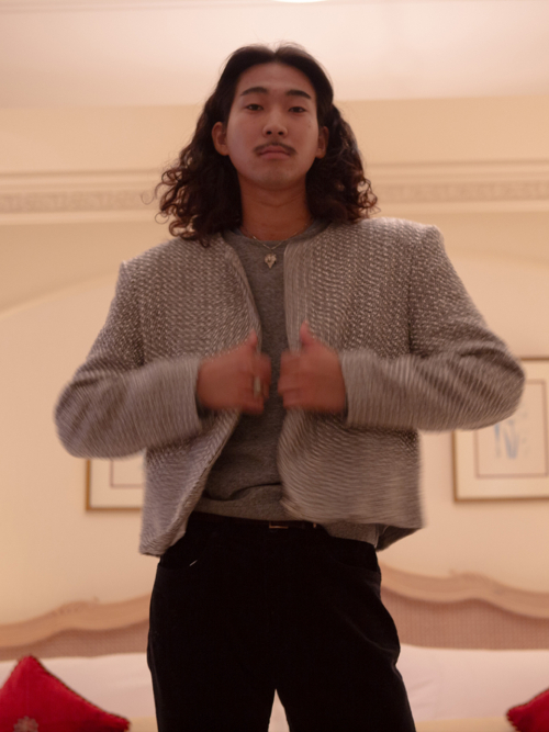 TWEED ZIP UP_серый