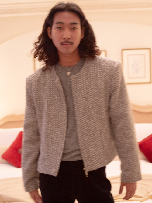 TWEED ZIP UP_серый