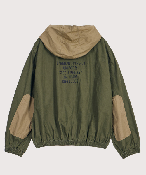 Хлопковый анорак Garment Washing Khaki