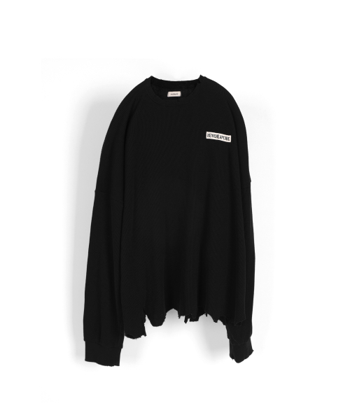 shabby waffle long sleeve (черный)