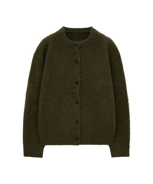 Кроп-кардиган из альпаки букле (Olive)