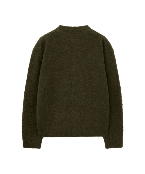 Кроп-кардиган из альпаки букле (Olive)