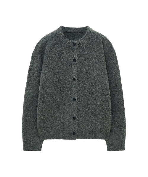 Укороченный кардиган из альпаки букле (Grey)