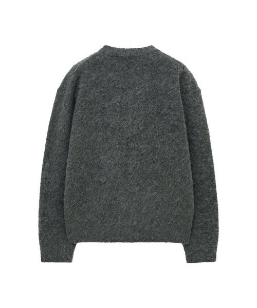 Укороченный кардиган из альпаки букле (Grey)