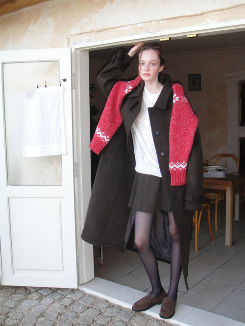 Balmacaan Long Coat, Brown