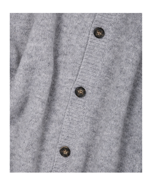 (BASE) CROP ROUND NECK CARDIGAN (GRAY)