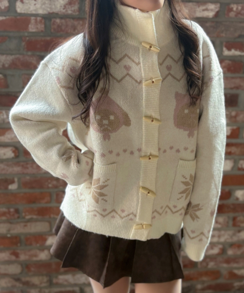 Жаккардовый кардиган Tsuki [IVORY]