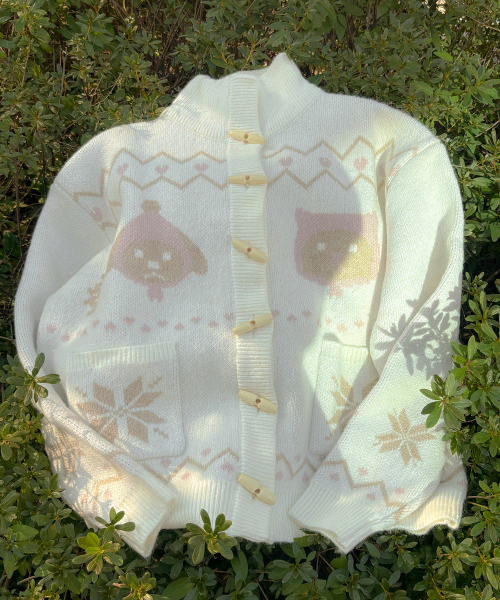 Жаккардовый кардиган Tsuki [IVORY]